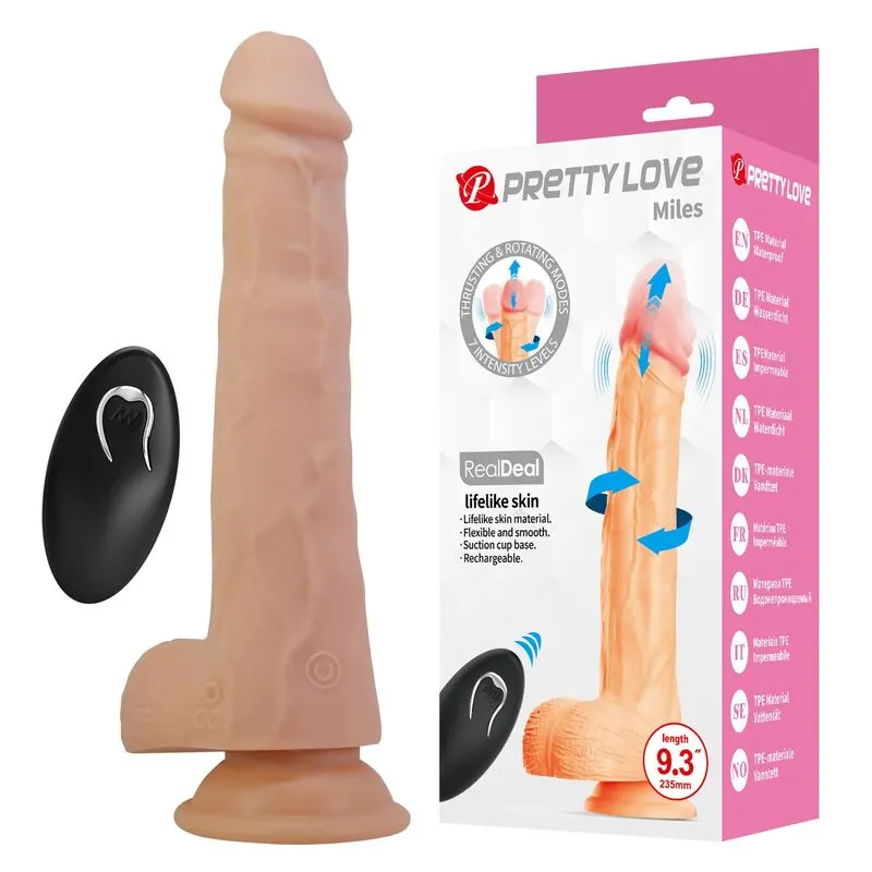Pretty Love - Miles Thrusting & Rotating vibrador dildo control remoto 23.5 Cm Ø 4.8 Cm Natural