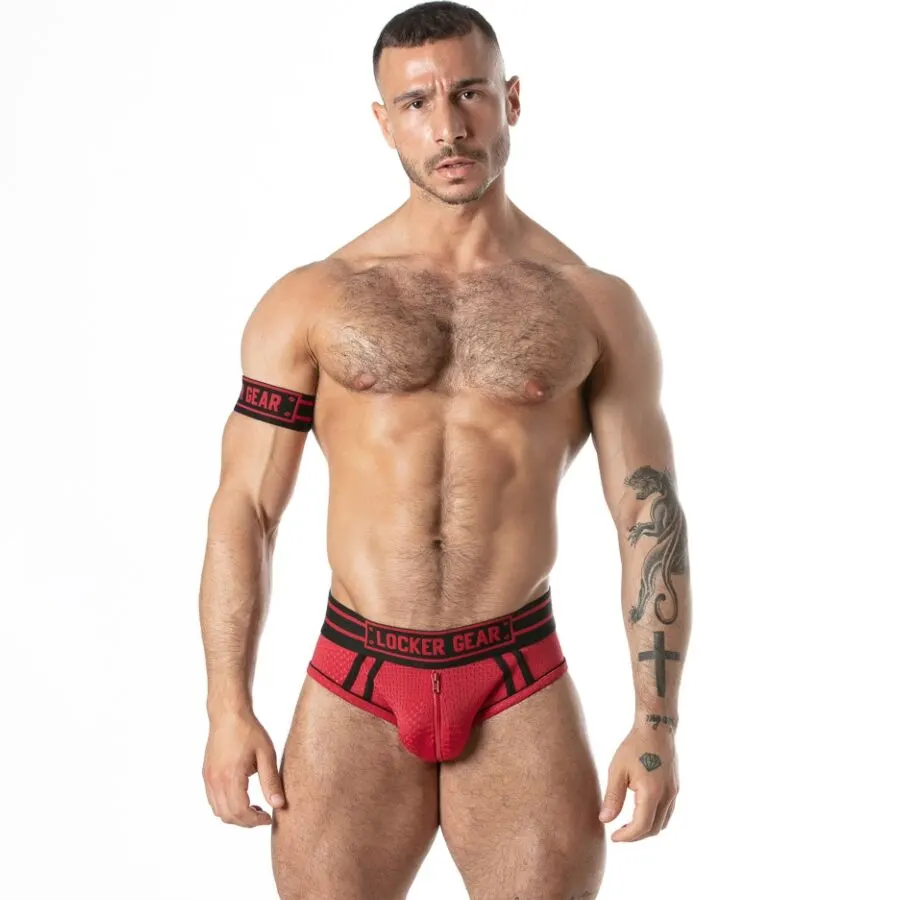 Locker Gear - Sport Mesh Jock Brief rojo S