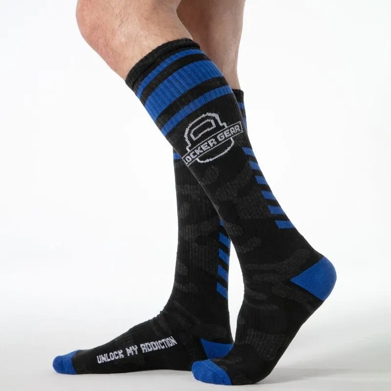 Locker Gear - Full Military Knee High Socks One Size azul