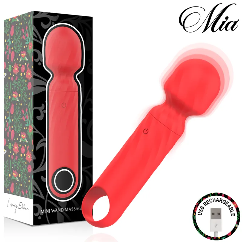 Mia - Lucy Ellen USB recargable mini wand masajeador rojo