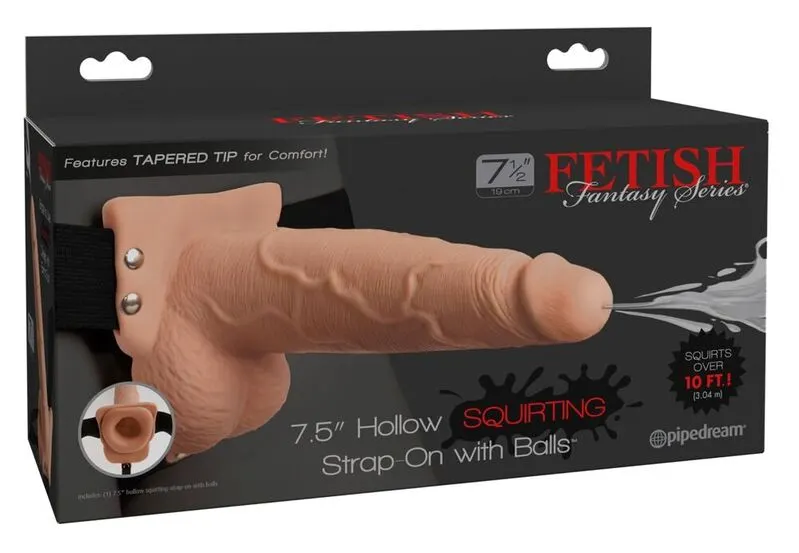 Fetish Fantasy Series - Adjustable arnés realista Penis With bolas Squirting 19 Cm