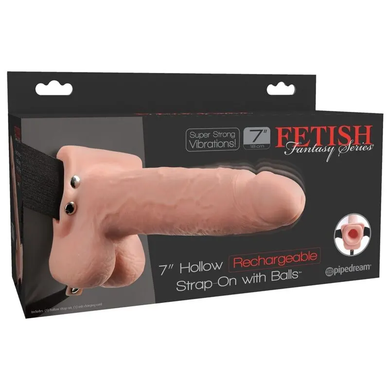 Fetish Fantasy Series - Realista vibrador Hollow Strap On With bolas 17.8 Cm