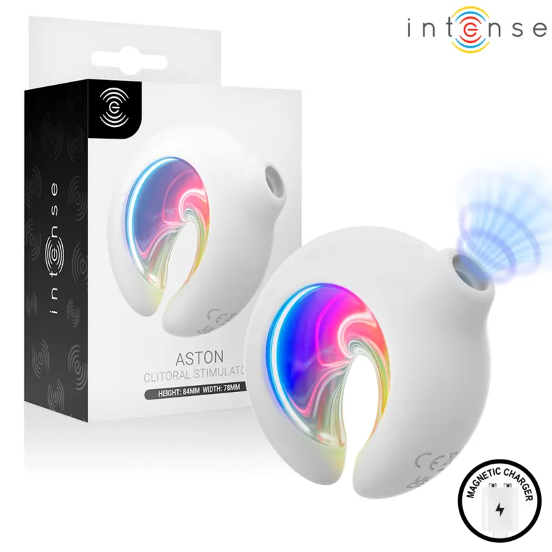 Intense - Aston USB recargable succión Clitoral Stimulator con vibración blanco