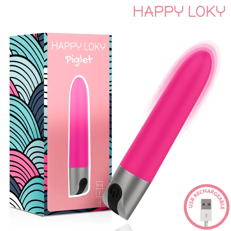 Happy Loky - Piglet USB recargable mini vibrador rosa