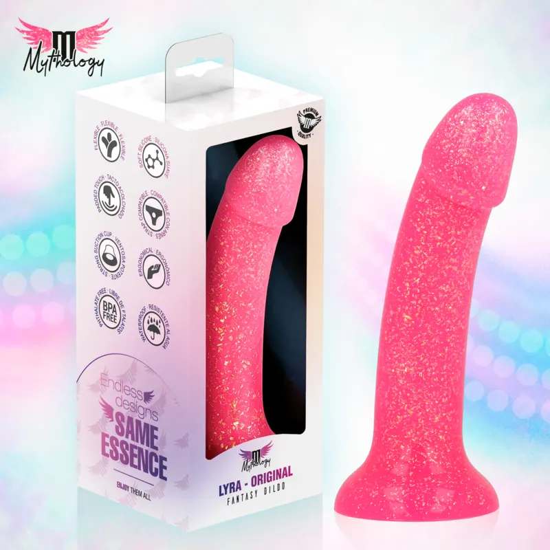 Mythology - Lyra 7 silicona dildo 17 Cm Ø 3.6 Cm rosa dorado Speckled