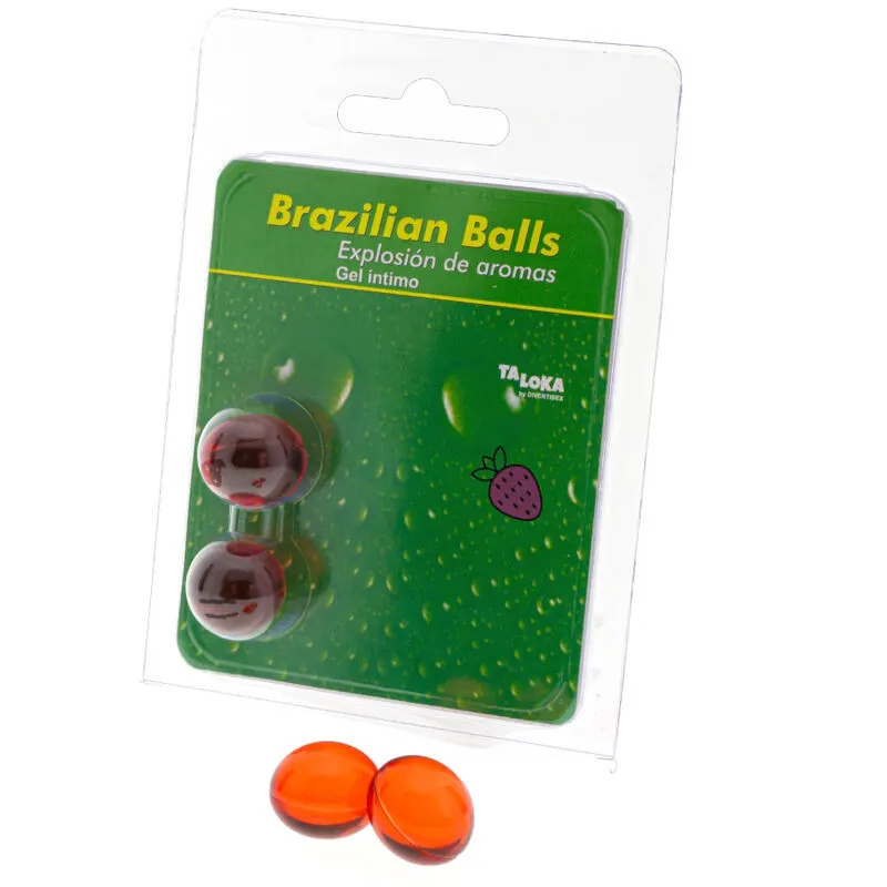 Taloka - 2 Brazilian bolas Strawberry Intimate gel