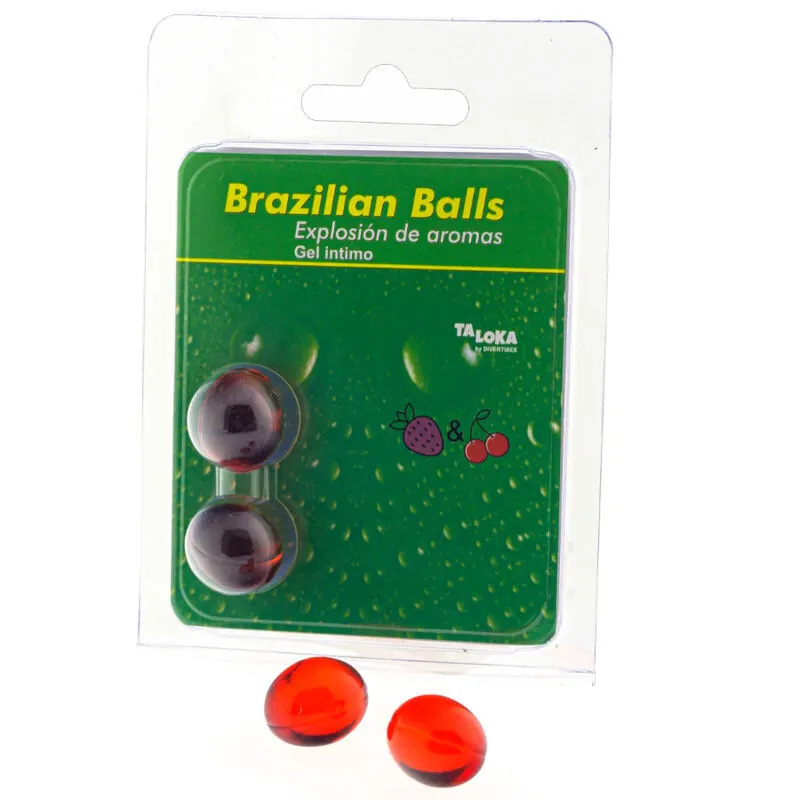 Taloka - 2 Brazilian bolas Strawberry & Cherry Intimate gel