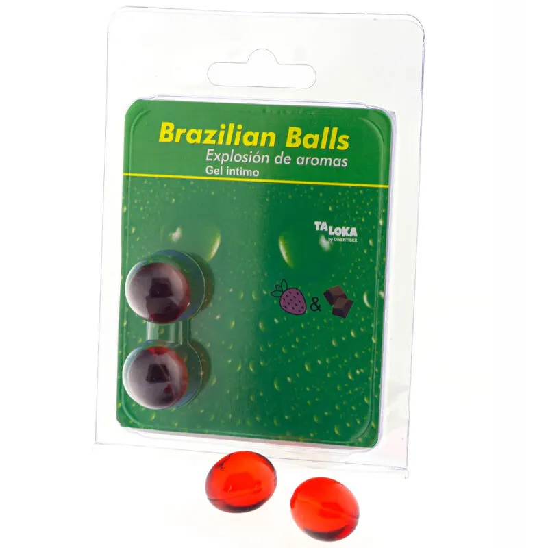 Taloka - 2 Brazilian bolas Strawberry & Chocolate Intimate gel