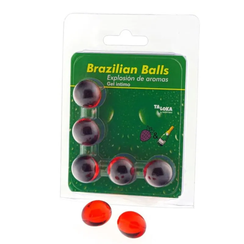 Taloka - 5 Brazilian bolas Strawberries & Champagne Intimate gel