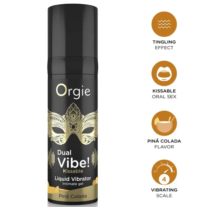 Orgie - Dual Vibe! Piña Colada Kissable Liquid vibrador 15 Ml