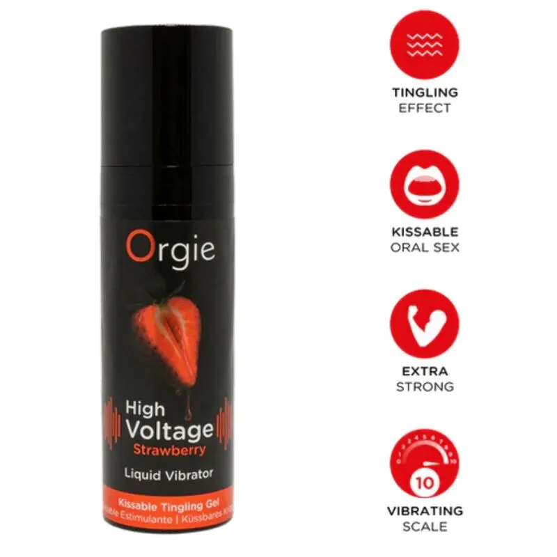 Orgie - High Voltage Strawberry Extra Strong Kissable Liquid vibrador 15 Ml