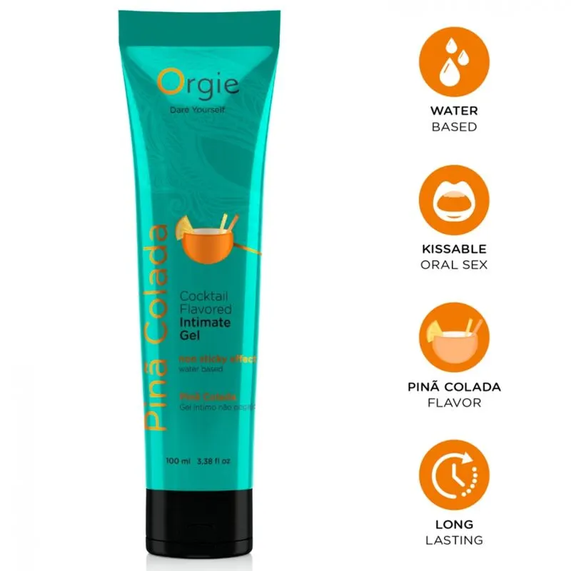 Orgie - Lube Tube Cocktail Piña Colada Kissable Water-Based Intimate gel 100 Ml