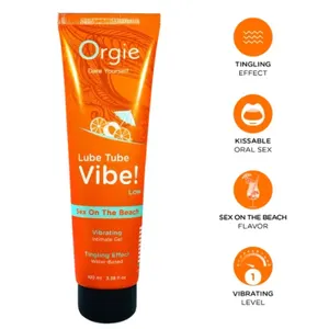 Orgie - Lube Tube Vibe! Sex On The Beach Kissable Intimate gel Low Tingling 100 Ml