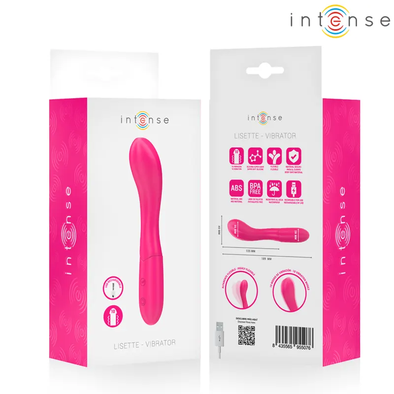 Intense - Lisette vibrador 19 Cm Flexible 10 Vibrations rosa