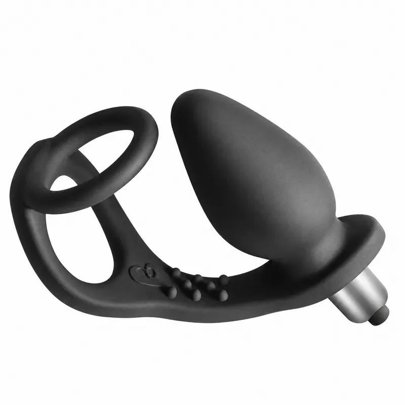 Rocks-Off - Ro-Zen Prostate vibrador With Dual anillo 7 velocidades Onyx negro