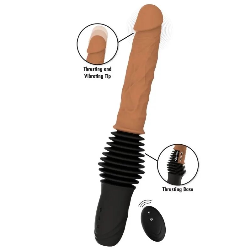 Hidden Desire - Inferno realista doble Thrusting vibrador With control remoto 40.5 Cm Light Skin Tone