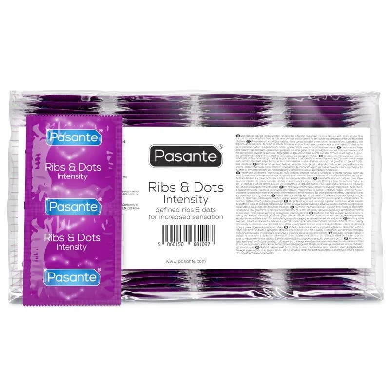 Pasante - Ribs & Dots Intensity preservativos 144 Units (Bag)