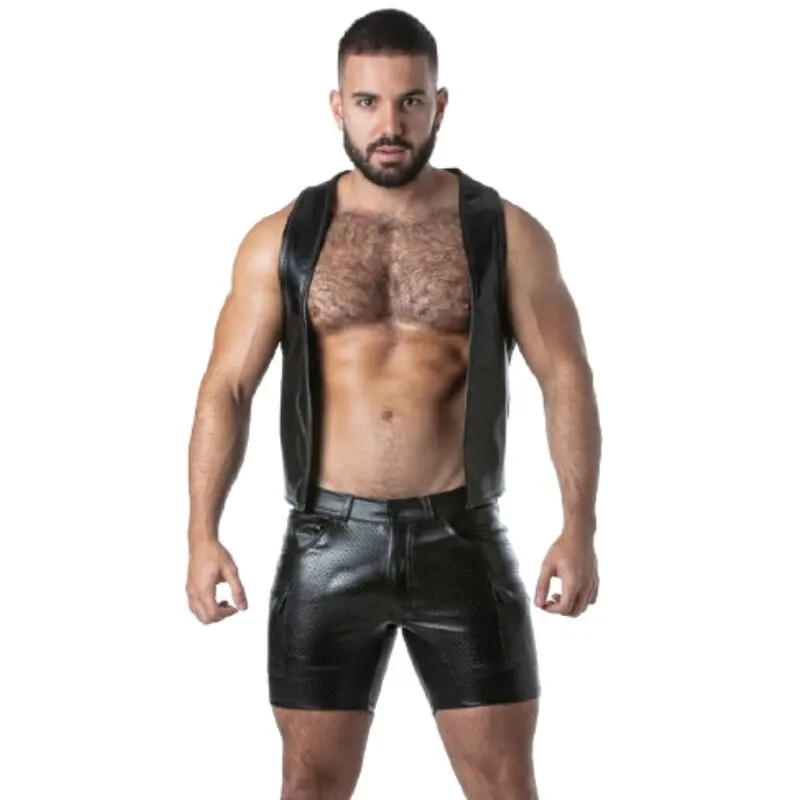 Locker Gear - Punch Hole Leatherette Vest negro S