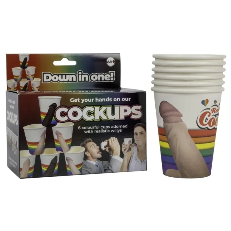 Spencer & Fleetwood - Cockups set Of 6 Party Cups With Penis Designs