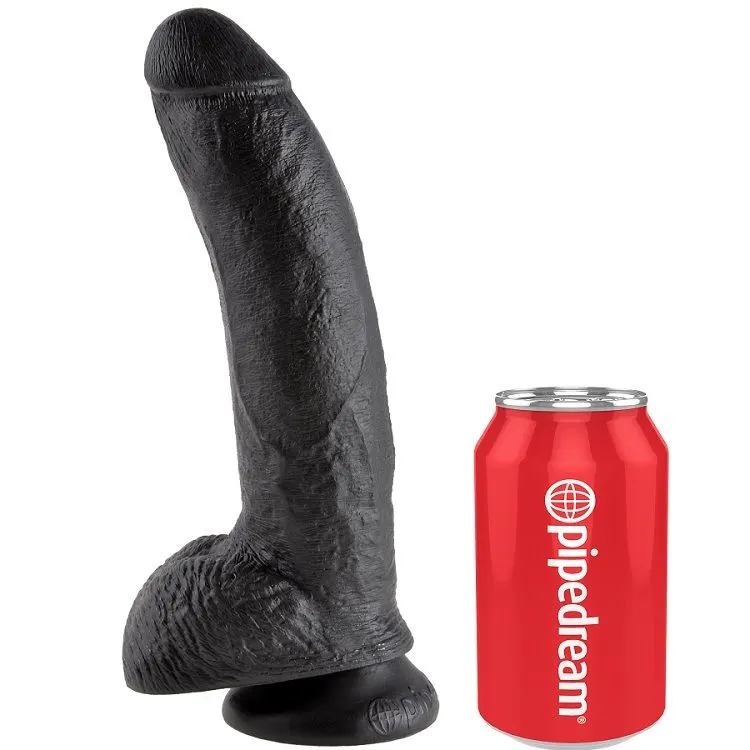 King Cock - Dildo negro With bolas 22.9 Cm