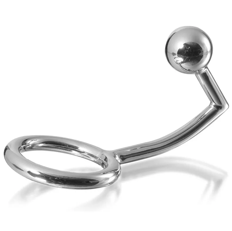 Metal Hard - Anillo para el pene anillo With Anal Intruder Hook 40Mm