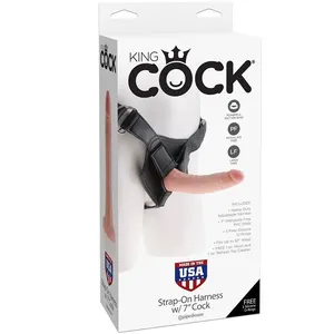 King Cock - Arnés With realista Penis Natural 17.8 Cm