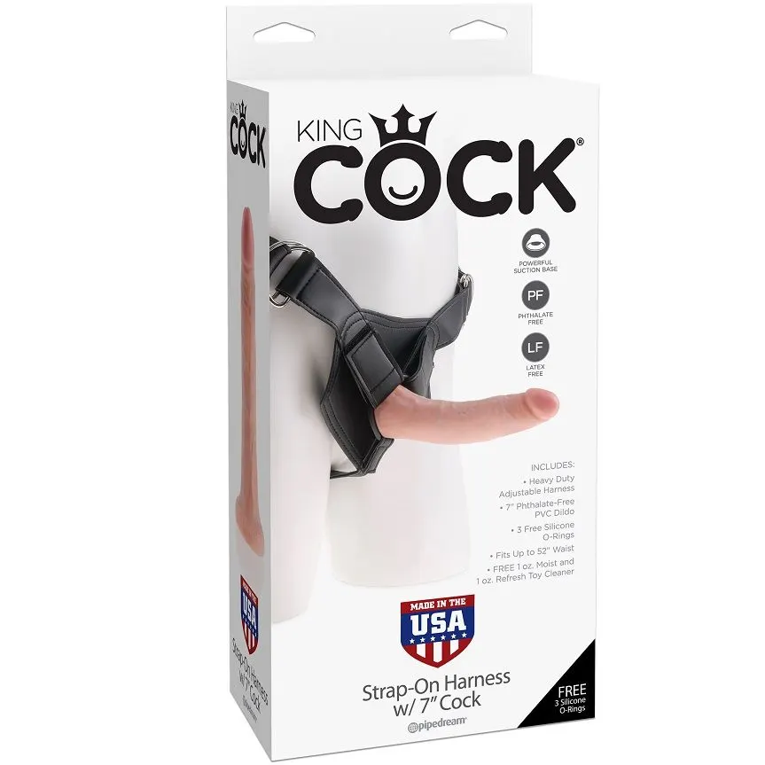 King Cock - Arnés With realista Penis Natural 17.8 Cm