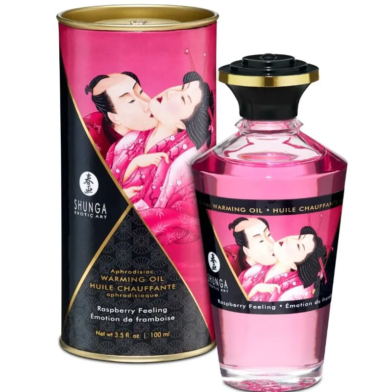 Shunga - Heat Effect aceite de masaje Intense Raspberry Flavor 100 Ml