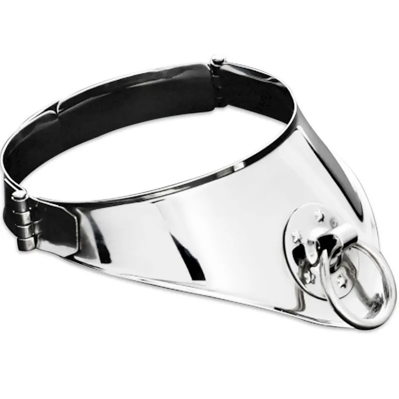 Metal Hard - Restraint Collar With anillo And Padlock 12.5 Cm