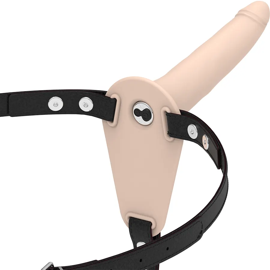 Fetish Submissive Harness - Color carne silicona vibrador 15 Cm