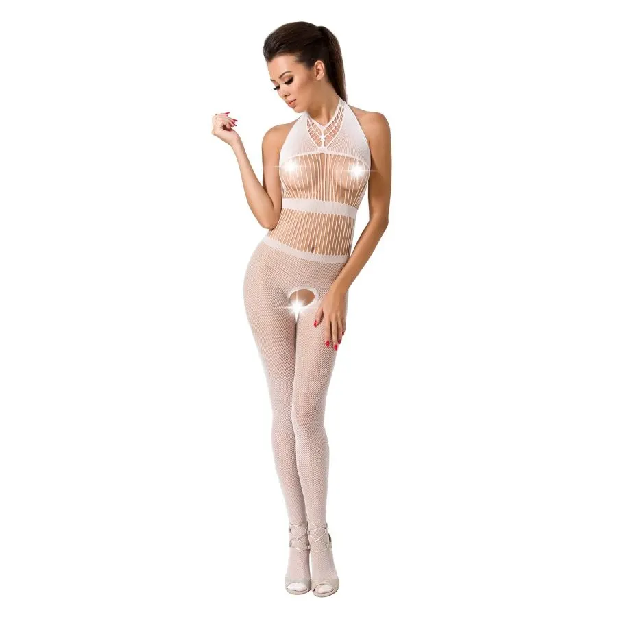 Passion - Mujer Bs048 blanco bodystocking One Size