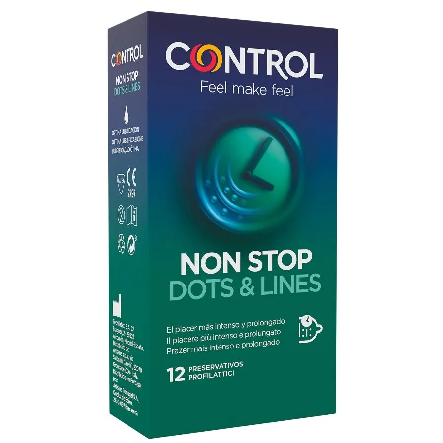 Control - Nonstop Dots And Lines preservativos 12 Units