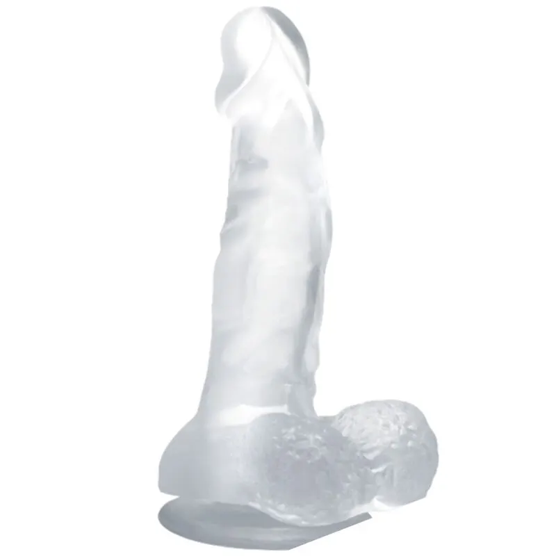 Baile - Realista dildo With succión Cup And Testicles 16.7 Cm transparente