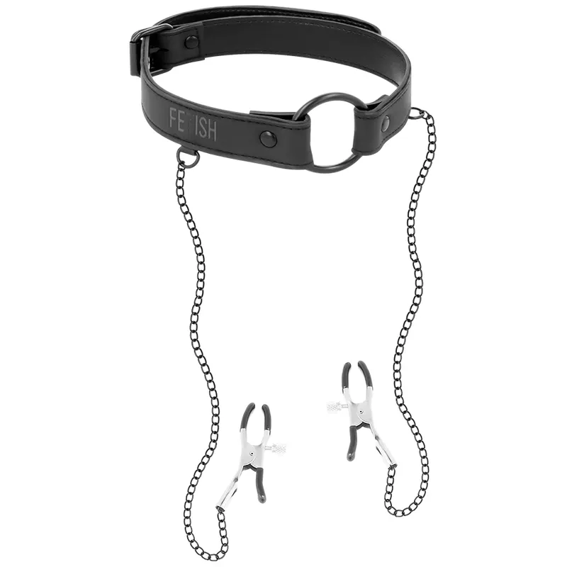 Fetish Submissive - Gag anillo With pezones pinzas