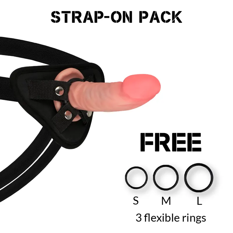 Rockarmy - Arnés + Dual Density Tiger realista dildo 14 Cm -O- 4.46 Cm